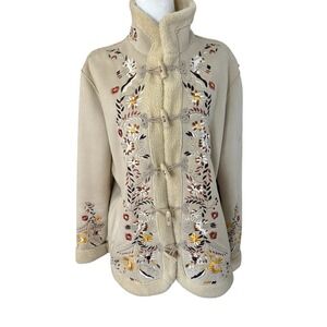 1 Madison Embroidered Toggle Fleece Jacket Sz